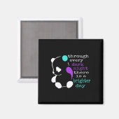 Panda Semicolon Gift Suicide Prevention Awareness Magnet (Vorderseite/Rückseite)