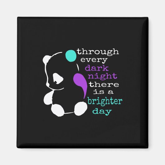 Panda Semicolon Gift Suicide Prevention Awareness Magnet (Vorne)