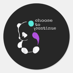 Panda Semicolon Gift Suicide Prevention Awareness Runder Aufkleber