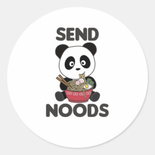 Panda Send Noods Ramen Niedlich Kawaii Noodle Runder Aufkleber
