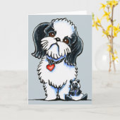 Panda Shih Tzu Karte (Gelbe Blume)