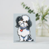 Panda Shih Tzu Postkarte (Stehend Vorderseite)