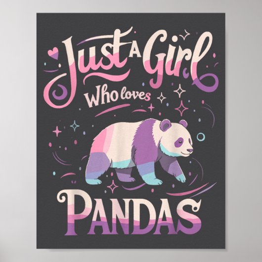 Panda Shirt Women Men Cute Funny  Poster (Vorne)