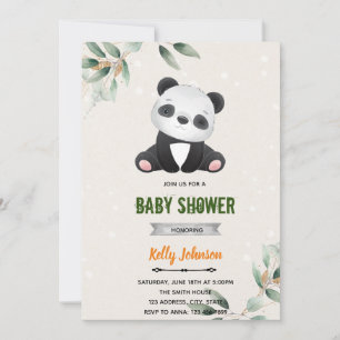 Panda-Shower-Geburtstagseinladung Einladung