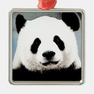 Panda Silbernes Ornament