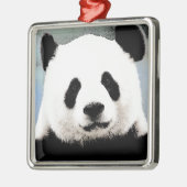Panda Silbernes Ornament (Links)