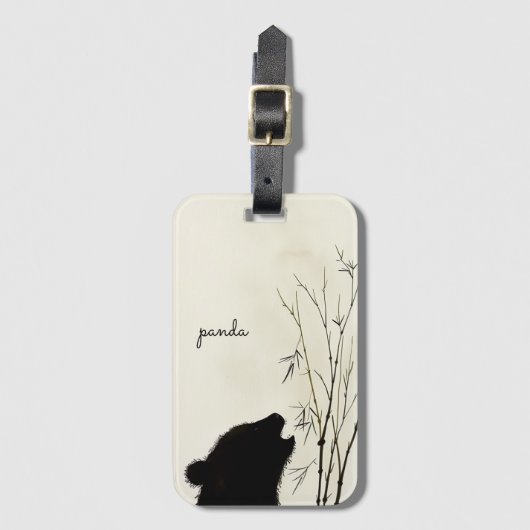 Panda-Silhouette Gepäckanhänger (Vorderseite Vertikal)