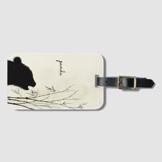 Panda-Silhouette Gepäckanhänger (Vorderseite (Horizontal))