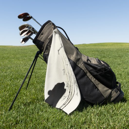 Panda-Silhouette Golfhandtuch (Gras)