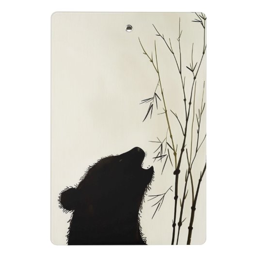 Panda-Silhouette Mini Klemmbrett (Rückseite)