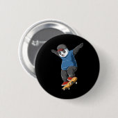 Panda Skateboarding - Lustiges Skater-Geschenk Button (Vorne & Hinten)