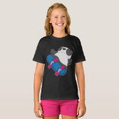 Panda Skater Skateboard Sport T-Shirt (Vorne ganz)