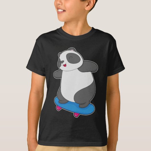 Panda Skater Skateboard T-Shirt (Vorderseite)