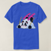 Panda Skier Ski T-Shirt (Design vorne)