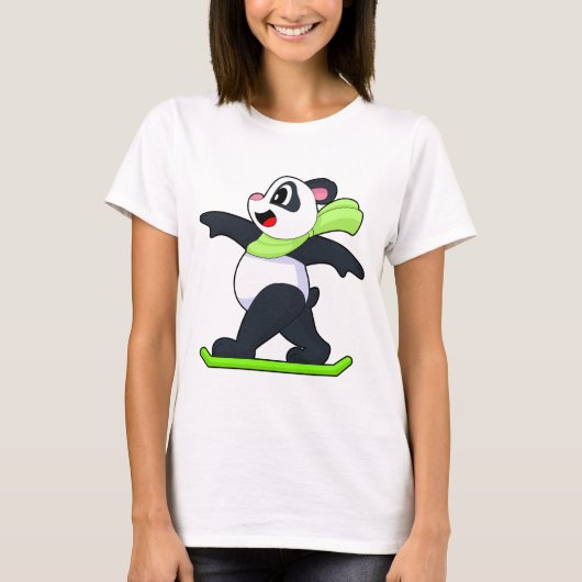 Panda Snowboarder Snowboard Winter sports T-Shirt (Vorderseite)