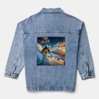 Panda Snowboarding Design von Rich AMeN Gill Jeansjacke