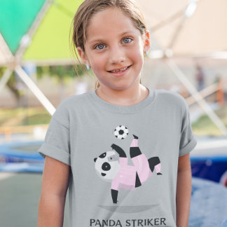 Panda Soccer Striker Girl's Soccer T-Shirt