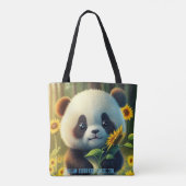 Panda-Sonnenblume ( 2- mit Baumwolle ): Tasche (Rückseite)