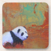 Panda-Sonnenuntergang Untersetzer (Vorderseite)