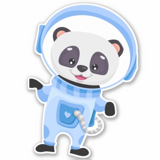 Panda Space Astronaut Aufkleber (Vorderseite)