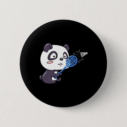 Panda spielen Badminton Getting Sweaty I Panda Bea Button (Vorderseite)