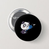 Panda spielen Badminton Getting Sweaty I Panda Bea Button (Vorne & Hinten)