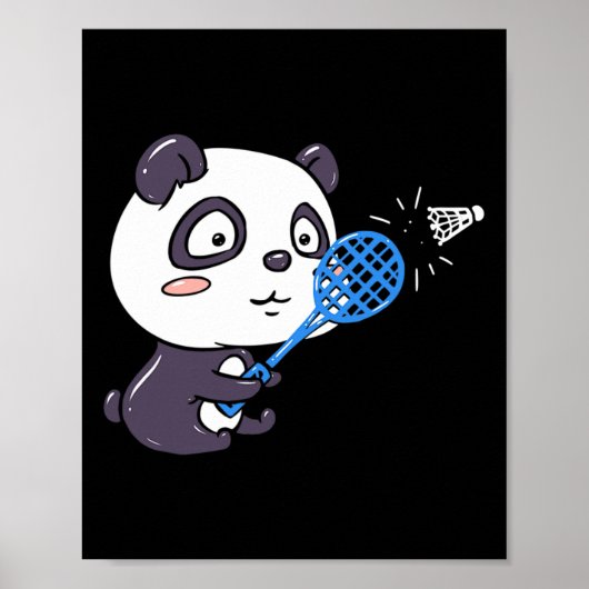 Panda spielen Badminton Getting Sweaty I Panda Bea Poster (Vorne)