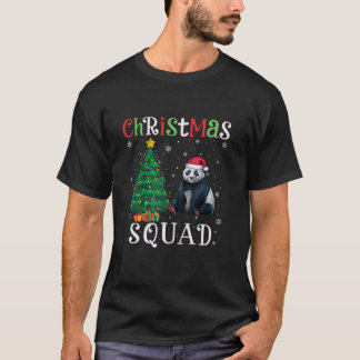 Panda Squad Boys Girls Kinder Weihnachtsbaumleucht T-Shirt