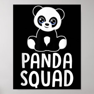 Panda Squad Funny Panda Lover Quote Girls Boys Kin Poster