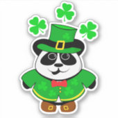 Panda St Patricks Day Süße Tier Aufkleber (Vorderseite)