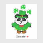 Panda St Patricks Day Süße Tier Aufkleber (Blatt)