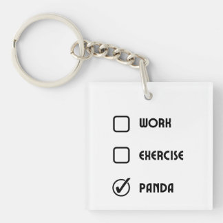 Panda-Status-Quadrat-Schlüsselanhänger Schlüsselanhänger