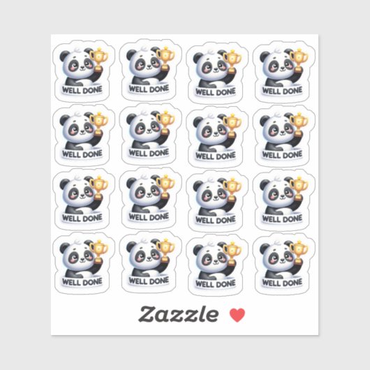 🐼 Panda Sticker "Gut gemacht" 🌟 (Blatt)