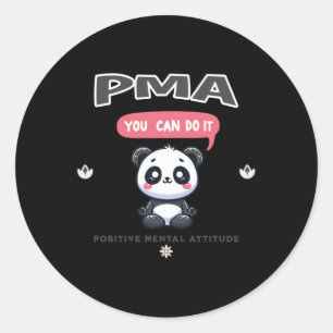 Panda-Sticker mit positiver psychischer Einstellun Runder Aufkleber