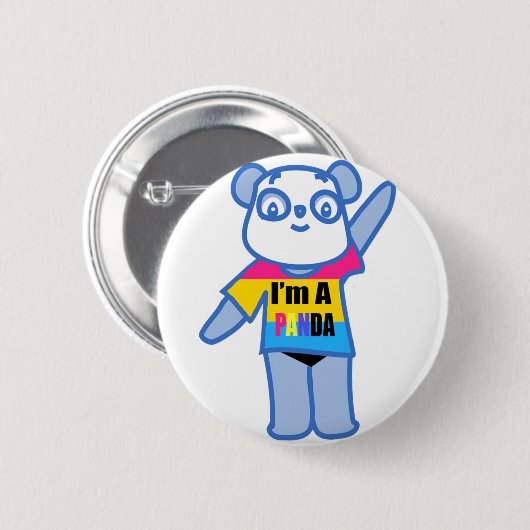Panda-Stolz-Knopf Button (Vorne & Hinten)
