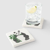 Panda Stone Untersetzer (Seitenansicht)