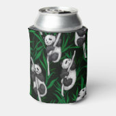 Panda-Sträucher auf dunkelgrüner Ebene Dosenkühler (Kanne Rückseite)