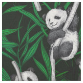 Panda-Sträucher auf dunkelgrüner Ebene Stoff (Nahaufnahme)
