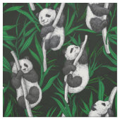 Panda-Sträucher auf dunkelgrüner Ebene Stoff (Muster)