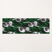 Panda-Sträucher auf dunkelgrüner Ebene Yogamatte (Vorderseite (Horizontal))