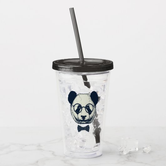 Panda-Streifen Acryltrinkbecher (Vorderseite Ice)