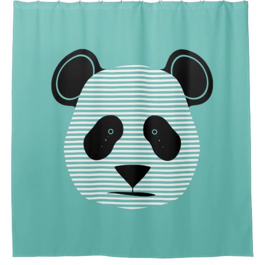 Panda Streifen Duschvorhang (Vorderseite)