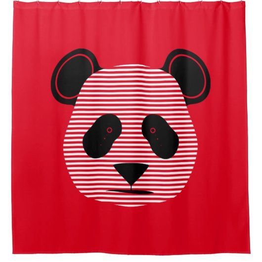 Panda Streifen Duschvorhang (Vorderseite)