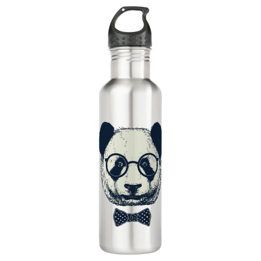 Panda-Streifen Edelstahlflasche (Vorderseite)