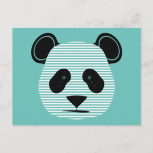 Panda Streifen Postkarte