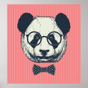 Panda Stripes Poster