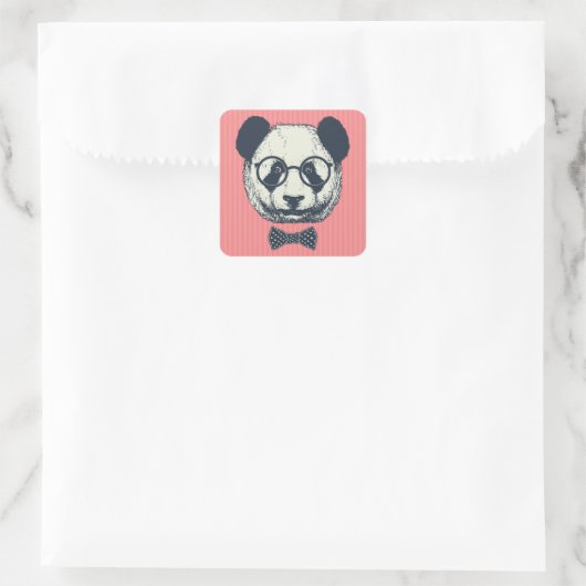 Panda Stripes Quadratischer Aufkleber (Tasche)