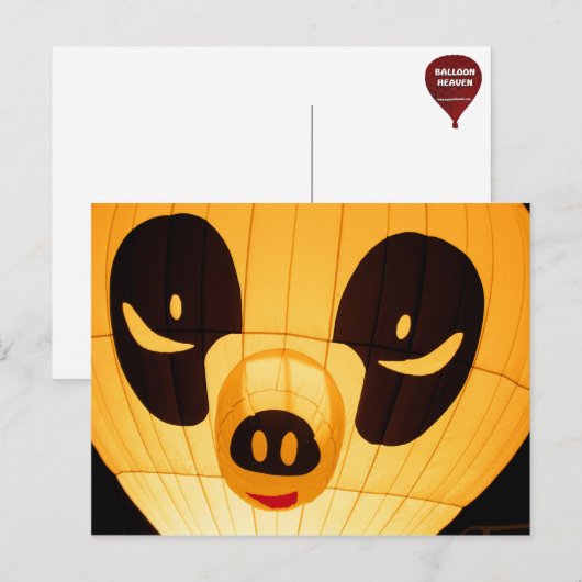 Panda Style Balloon Postkarte (Vorne/Hinten)