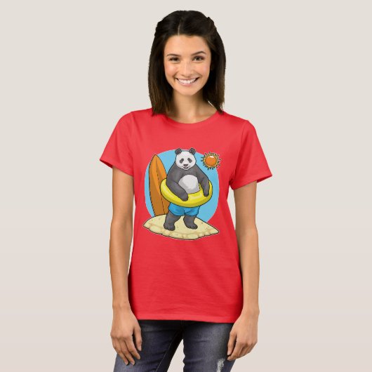 Panda Summer Beach T-Shirt (Vorne ganz)