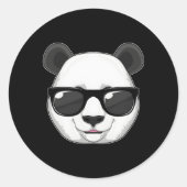 Panda Sunglasses Runder Aufkleber (Vorderseite)